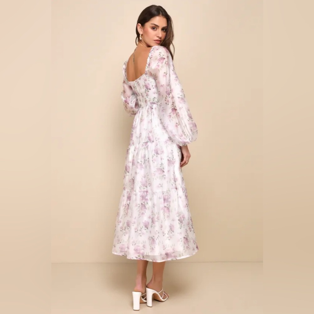 Lulu's Lavender Floral Maxi Dress - Picture 2 of 7